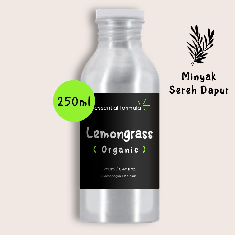 250ML Organic Lemongrass Essential Oil Sereh Dapur Murni 100%