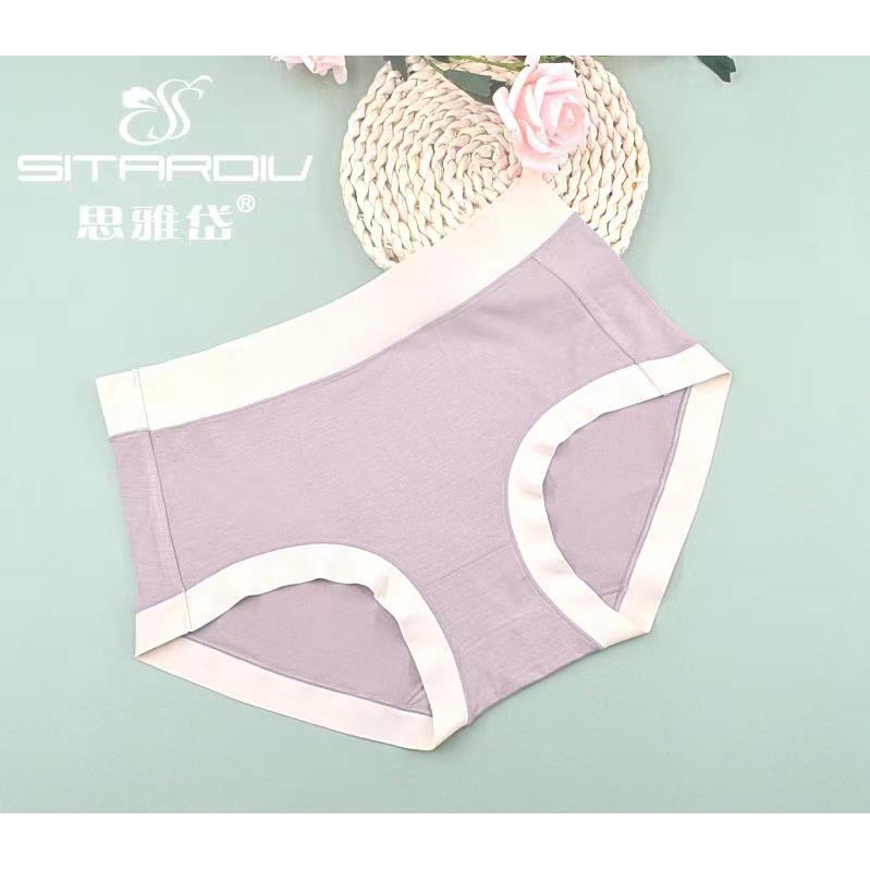 [CUCI GUDANG]#35144 Celana dalam wanita List Putih bahan katun lembut premium seamless soft CD cewe nyaman dipakai halus  elastis awet adem underwear hingga pinggangpolos celana renda motif woman under wear kolor bahan adem nyaman digunakan