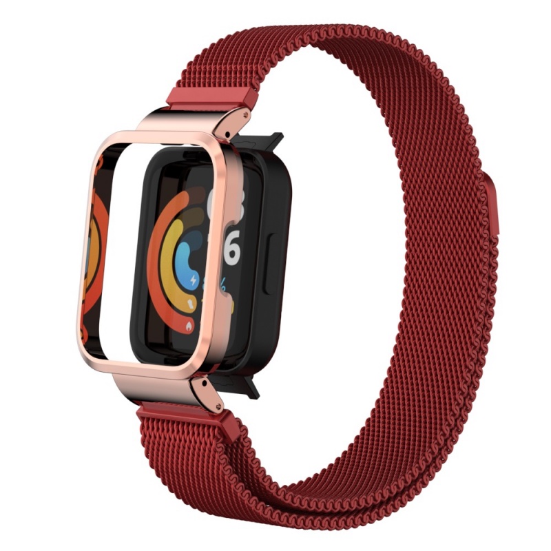 Milanese Stainless Strap For Xiaomi Redmi Watch 2 Lite Band Mi Watch Lite With Metal Protector Case Bumper Magnetic Loop Bracelet For Redmi Watch