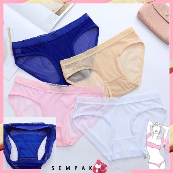 SS Celana Dalam Wanita 6744 Kolor Segitiga Transparant Anti Nyeplak Sexy Panty Push Up Sempak Underwear Seamless Thongs Lace Murah Import