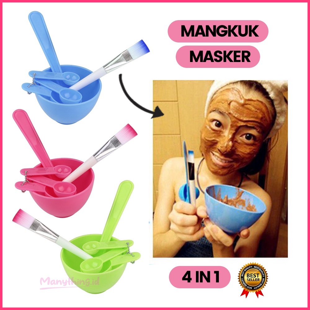 Mangkuk Masker set 4 in 1 Tempat Masker mangkok Masker Set / Set Kuas Mangkok Masker