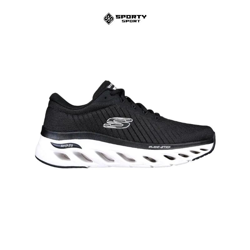 SEPATU LARI PRIA SKECHERS ARCH FIT GLIDE-STEP-KRONOS (232318/BKW)