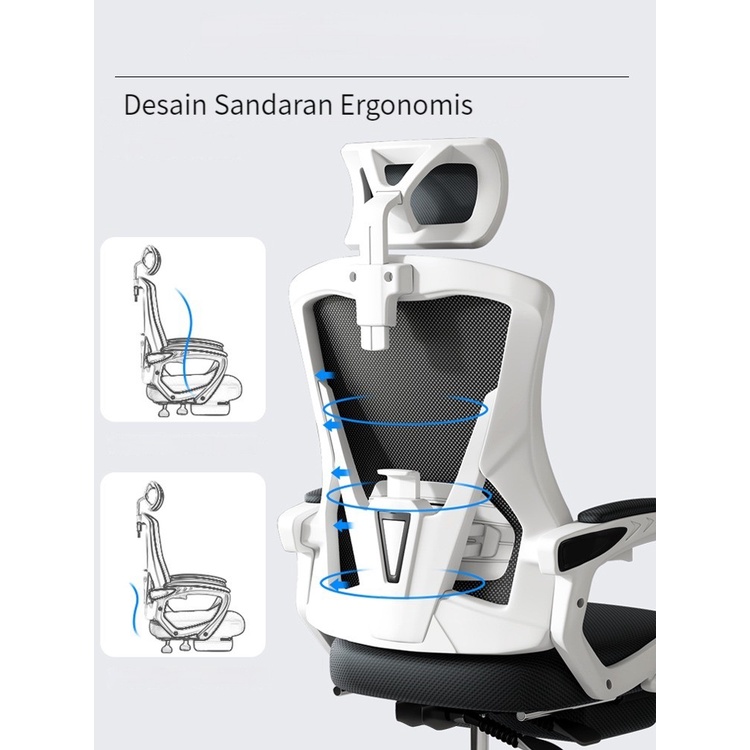 Furnibest Kursi Kantor Jaring Kursi Kerja Ergonomis