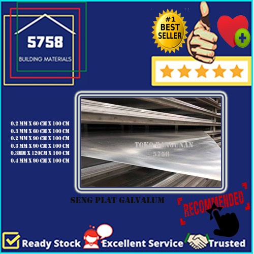 Terlaris Seng Plat Talang Galvalum Galvanis Anti Karat 90Cm Tebal 0.2 0.3 0.4Mm