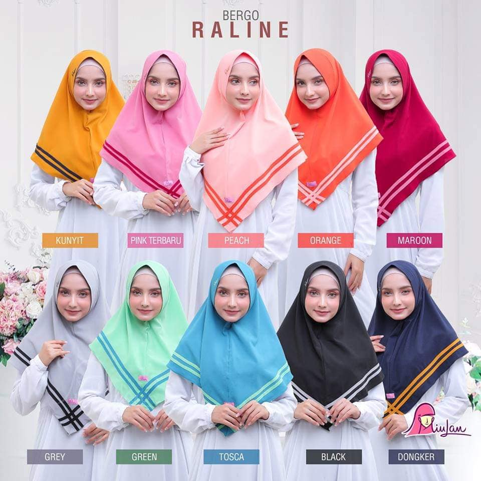 BERGO RALINE By. MIULAN HIJAB || HIJAB BERGO CREPPE MOTIF REALPICT