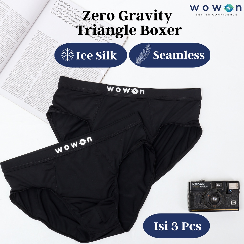 (3 Pcs) Wowon Triangle Men Boxer / Trunk (Celana Dalam Segitiga Pria)