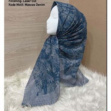 Jilbab Voal motif MASCAS DENIM