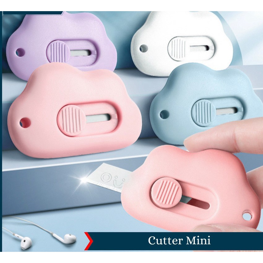 

Pisau Pemotong Kertas Mini Cutter Bentuk Awan Pembuka Paket