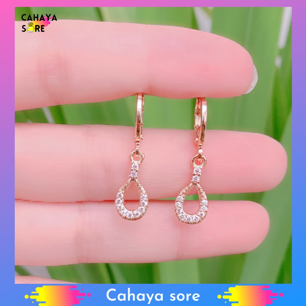 Anting Xuping Gold Anting Dewasa Model Clip Permata Canoel AD13