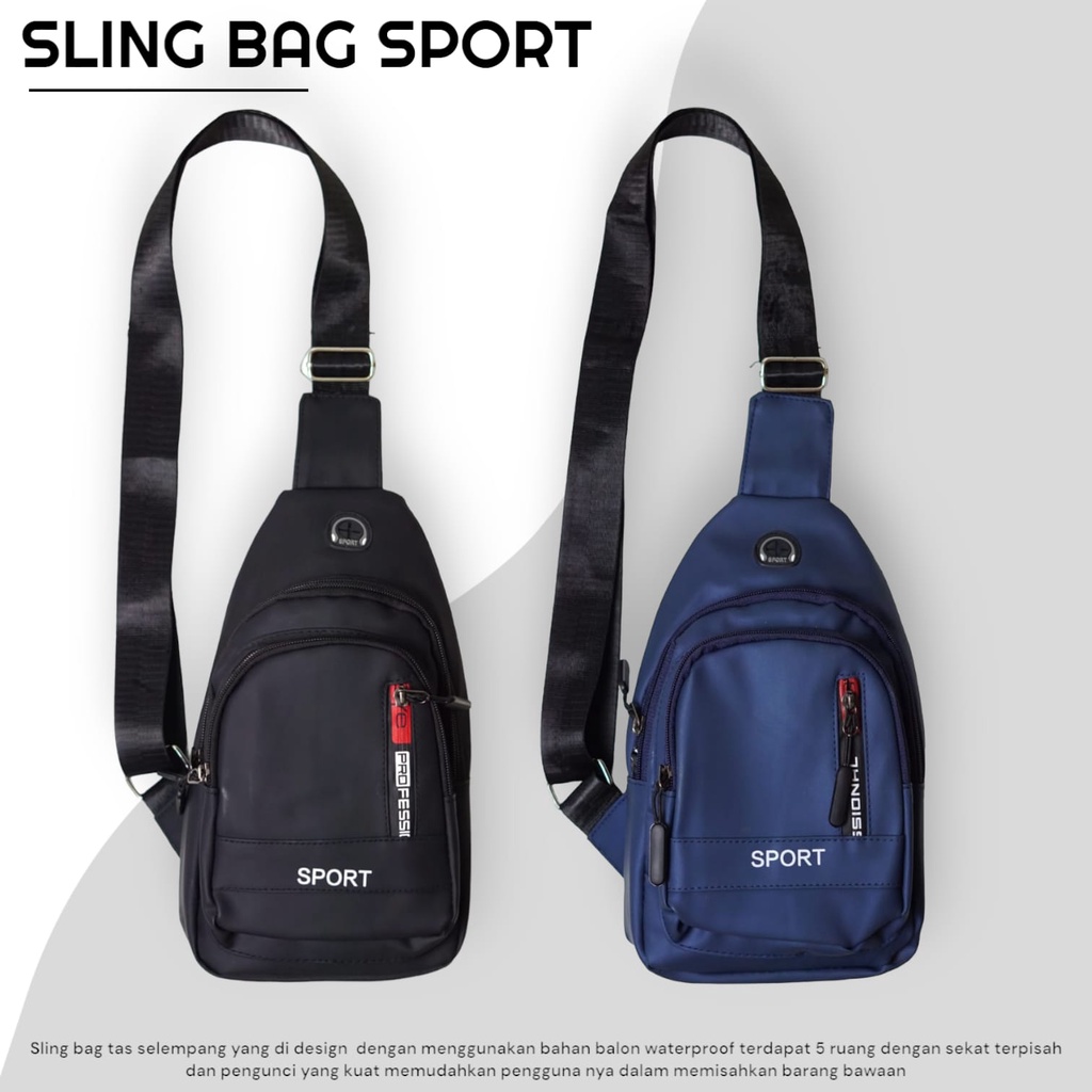 Tas Selempang Pria Wanita Sport Distro Multifungsi SlingBag Waistbag Dada Tas Punggung Selempang Material Balon Anti Air