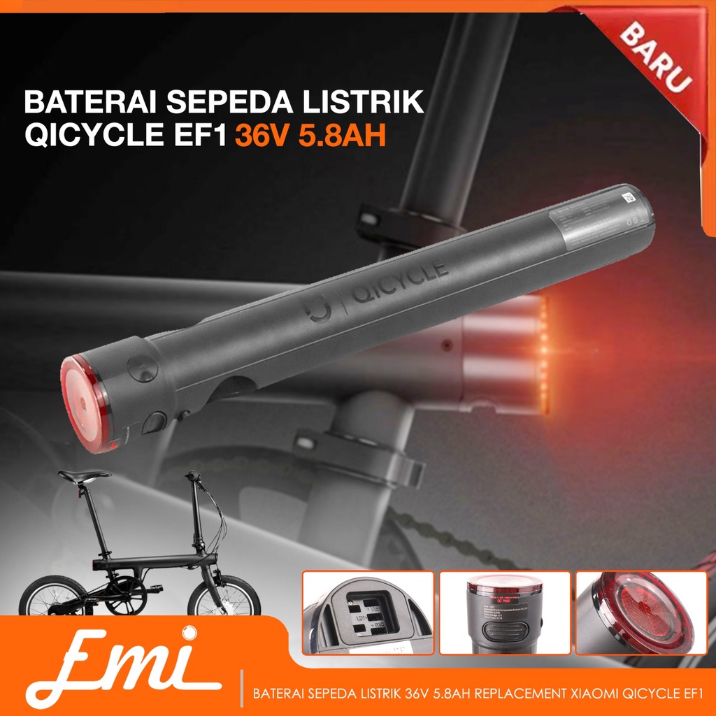 Baterai Sepeda Listrik 36V 5.8AH Replacement QiCycle EF1