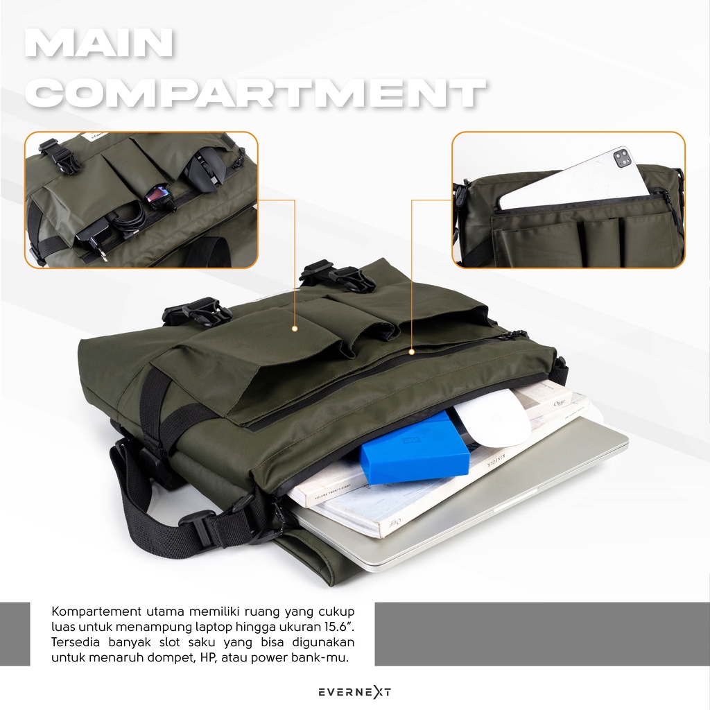 Tas Selempang Pria Tas Laptop Waterproof Messenger Bag Tas Multifungsi Tas Laptop 14 15.6 Inch