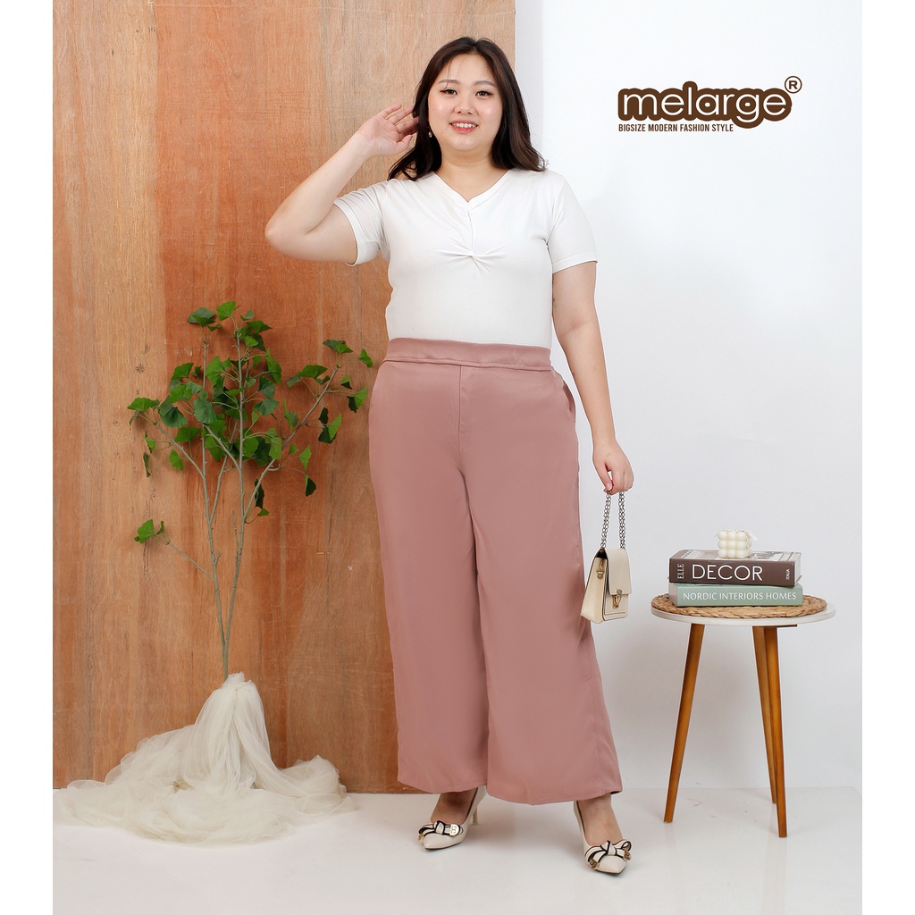 MELARGE - Kulot Jumbo Polos Melar Xxxxl 4xl 4l Celana Kantor Jumbo Celana Kerja Big Size Celana Kerja Jumbo