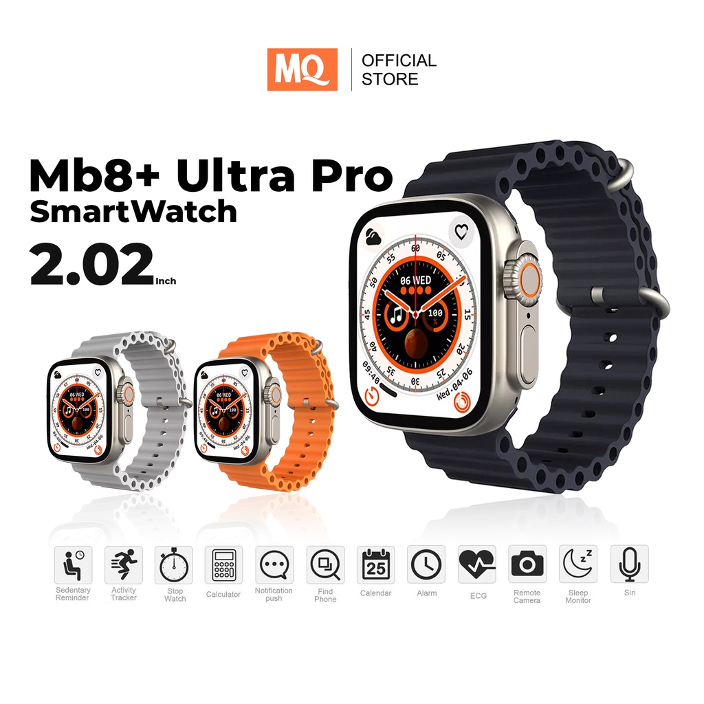 MQ Smartwatch MB8 Plus Ultra Pro Bluetooth V5.2 Full Touch Screen 2.02 inch Wireless Charging