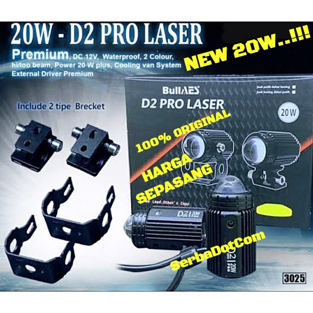 LAMPU TEMBAK D2 LASER PRO AES SUPERBRIGHT MODUL INVERTER BALLAST LUAR SET D2 HI LOW MINI GUN DRIVING