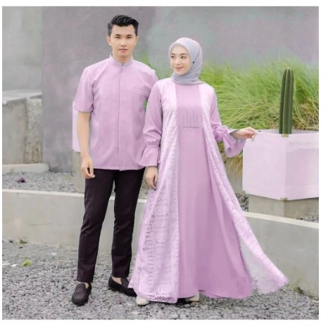 BAJU PESTA KONDANGAN KOPEL COPEL COUPLE CP GHAZARI PASANGAN SUAMI ISTRI KEMEJA DAN GAMIS MAXI MAXY B