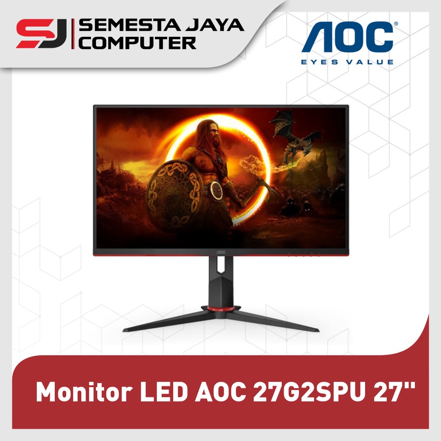 Monitor LED AOC 27G2SPU 27&quot; IPS 1080p 165Hz HDMI DP Speaker Ergo Stand