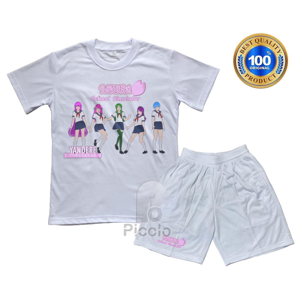 (FREE NAMA) BAJU KAOS SETELAN ANAK MOTIF KARAKTER KARTUN GAME SAKURA SCHOOL SIMULATOR