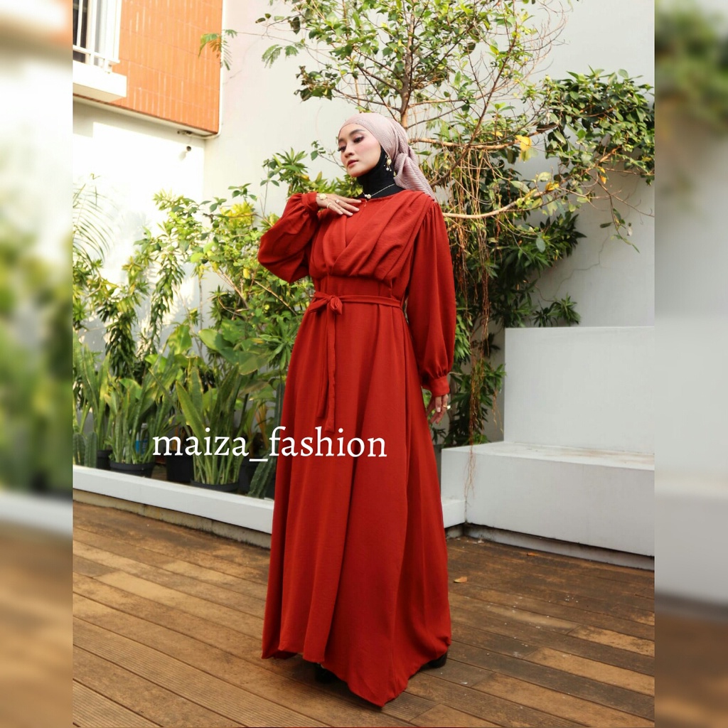 Sanum Gamis - Dress Muslim Wanita Crinkle Airflow