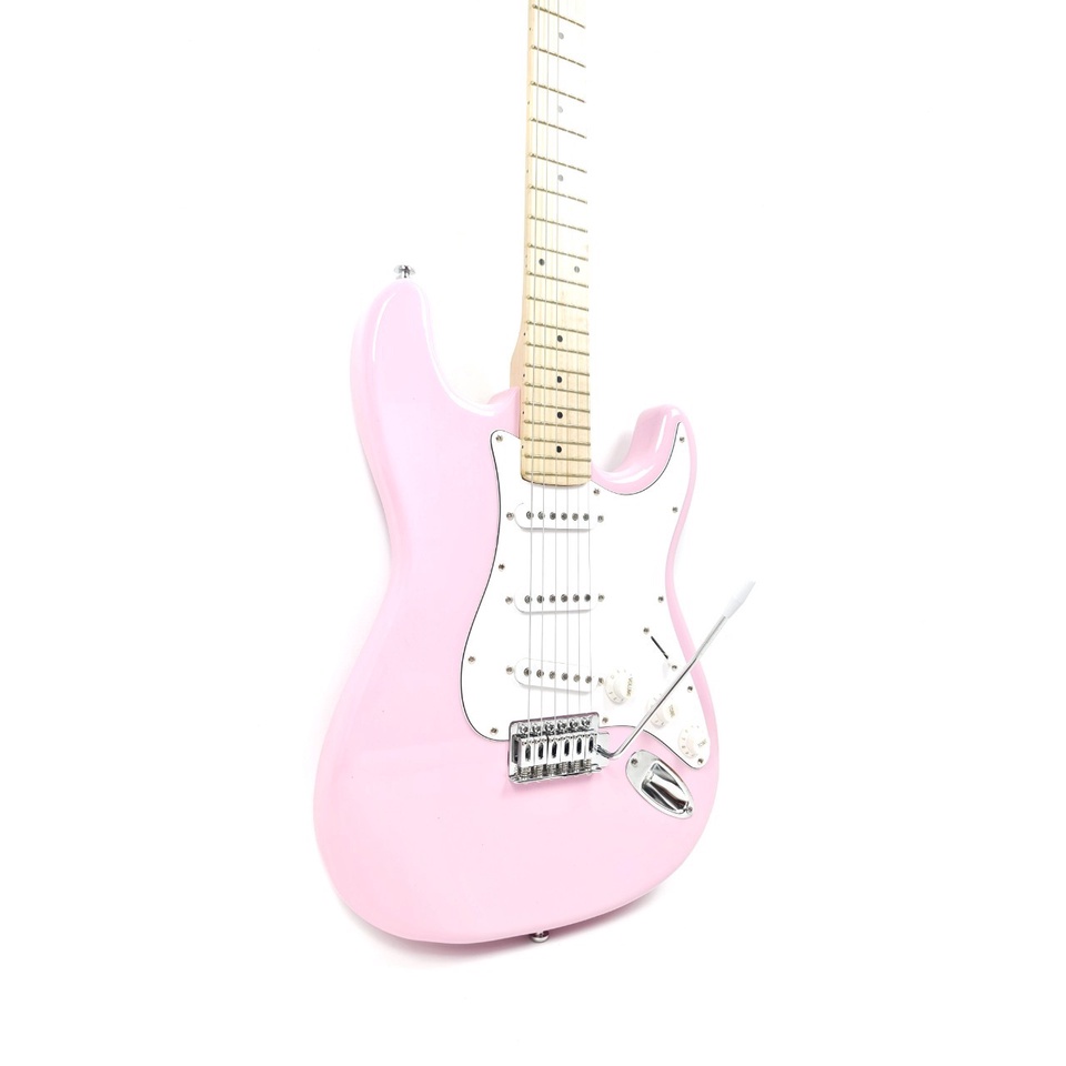 Gitar Elektrik Merk Fender Model Stratocaster Warna Shell Pink Bonus Tas dan Kabel Jack Listrik Strato Caster Murah Jakarta