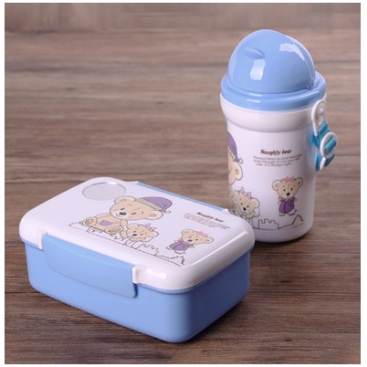 H1060 Kotak Bekal Botol Minum Anak / Tempat Makanan / Set Kotak Makan / Lunch Box