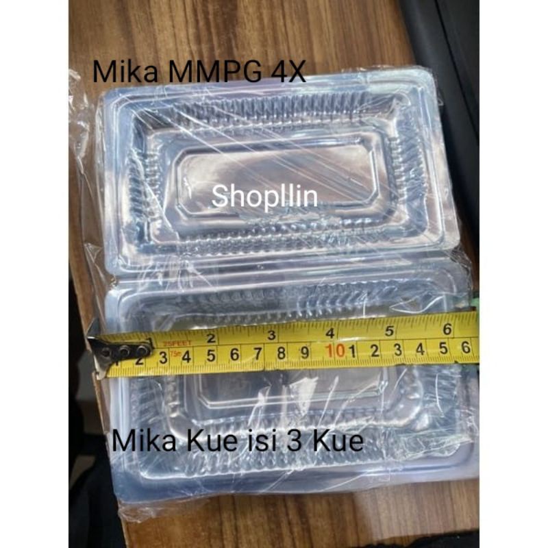 ( 100pcs ) Mika Kue 4x / Mika Kue Bening / Mika snack isi 3 kue
