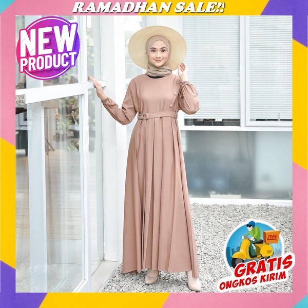 Gamis Terbaru Jiran Set 8 2In1 Gamis + Outher Bahan Rami Import Mix Ceruty Premium Mahya Dress Gamis