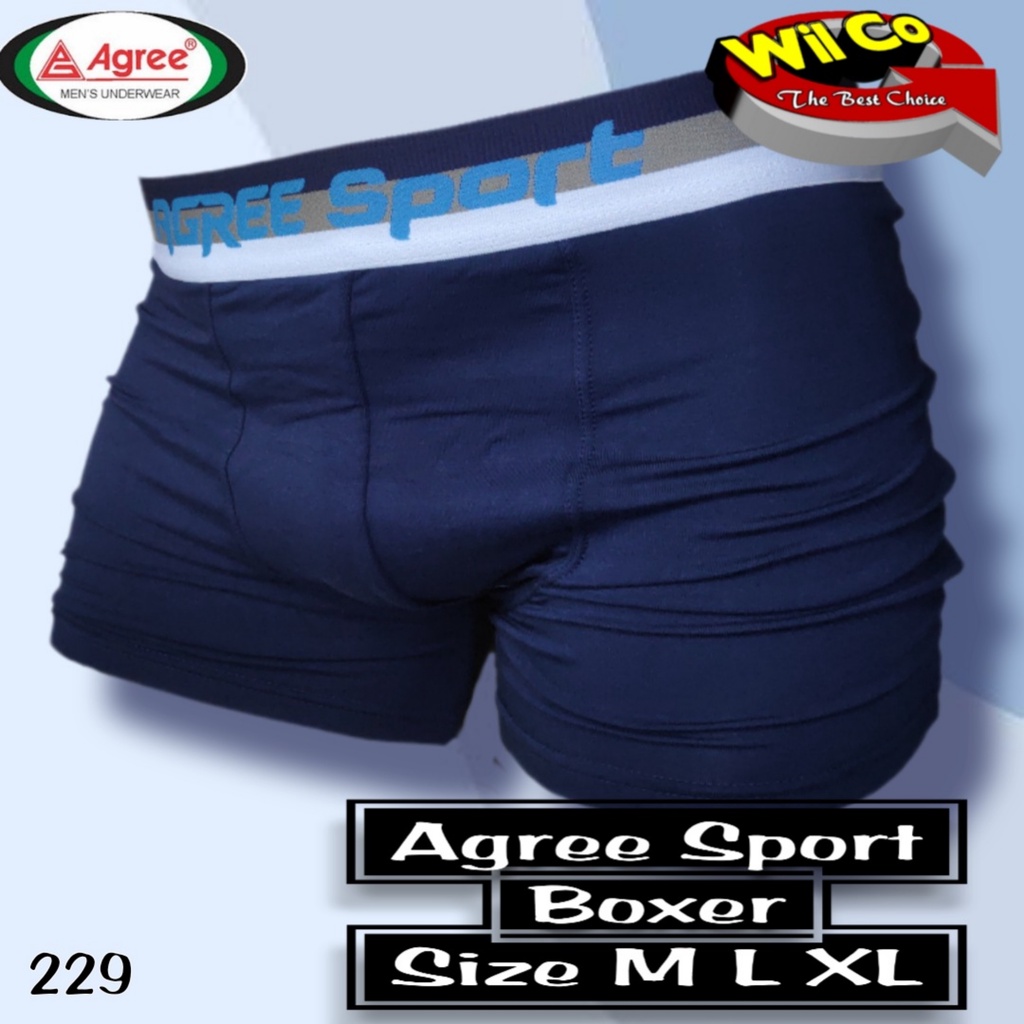 K229D - (DIJUAL PER 1 BOX ISI 2 Pcs) CELANA DALAM BOXER PRIA DEWASA AGREE SIZE M - XL