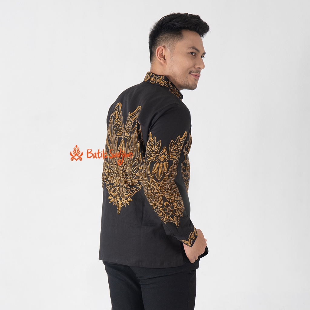 SUDJIWOBATIK 1141 Hem Kemeja Batik Pria Cowok Laki Laki Lengan Panjang Premium Lapis Furing Solo Laweyan Original
