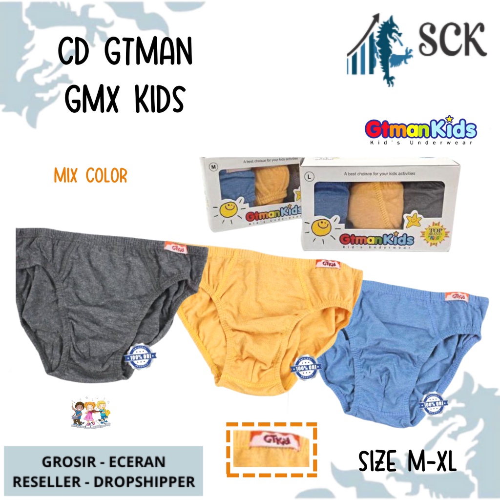 [ISI 3] CD Anak GTMAN GMX Kids / Celana Dalam Anak GT-Man Katun Mini Briefs S-XL - sckmenwear GROSIR