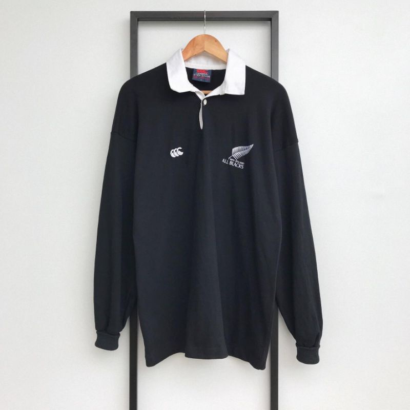 Kaos Polo Rugby CANTERBURY Original Hitam Vintage