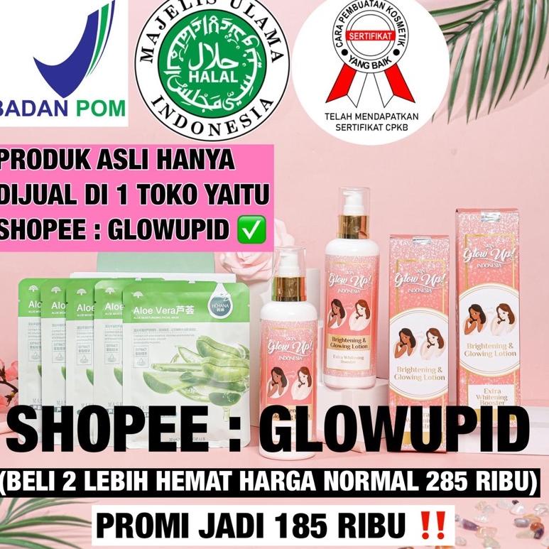 ❤[PROMO ⚡ALE]❤ PEMUTIH SUPER GLOW UP GLOWUPID | GLOWUPINDO (PALING TERLARIS DAN BONUS MASKER WAJAH)