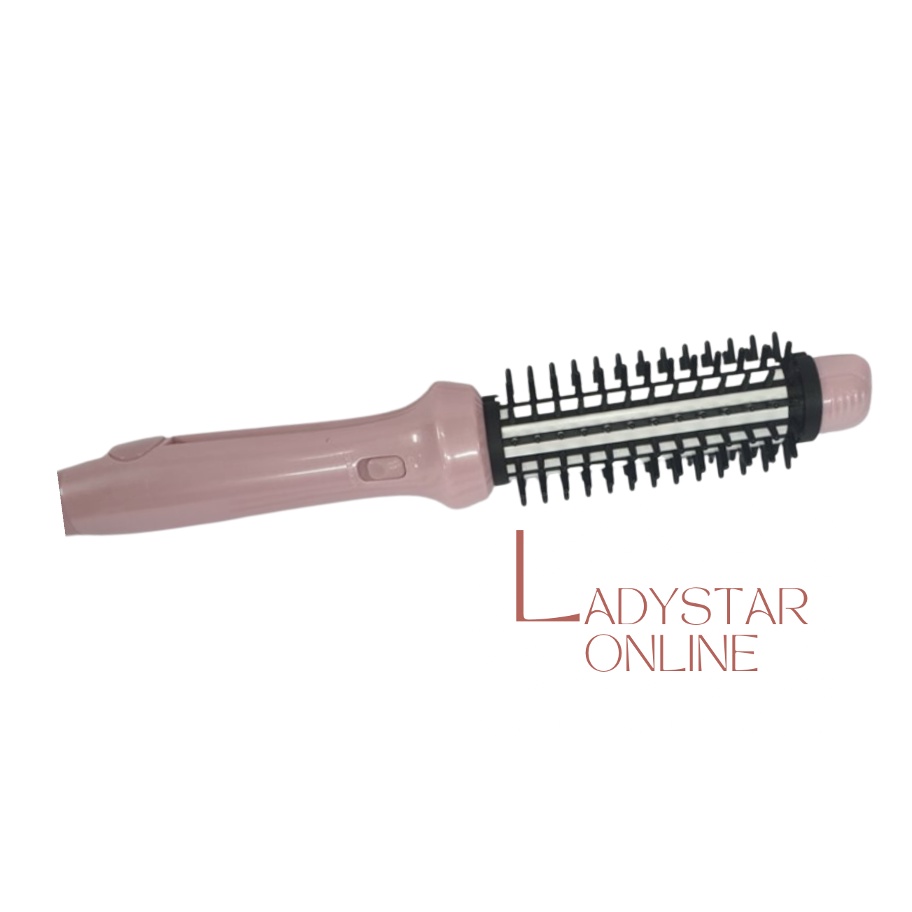 LADYSTAR | Catokan Sisir | LS608 | Pink Putih | Brush Keriting Blow | STARSELLER
