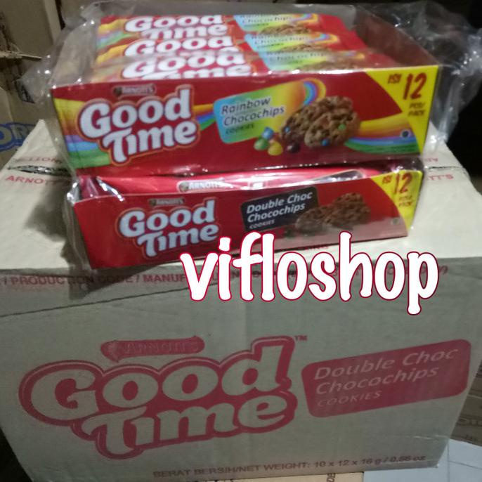 

Biskuit Good Time Double Chocochip & Rainbow Chocochip Box (12 X 16 G)