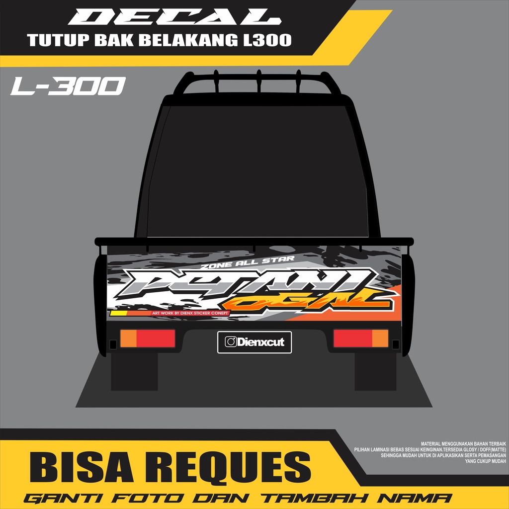 Sticker decal keren tutup bak belakang L300 terbaik termurah