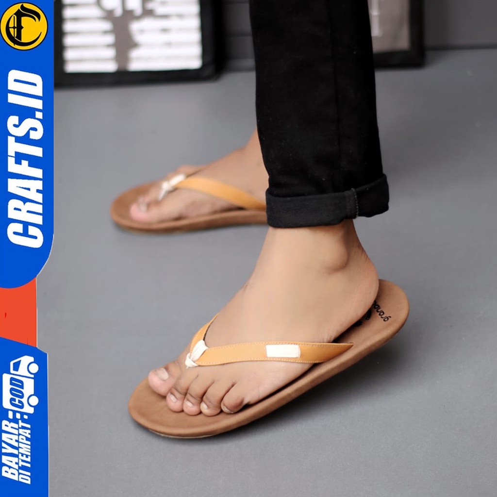 Sandal Kulit Pria Dewasa Sendal Jepit Crafts Bapho