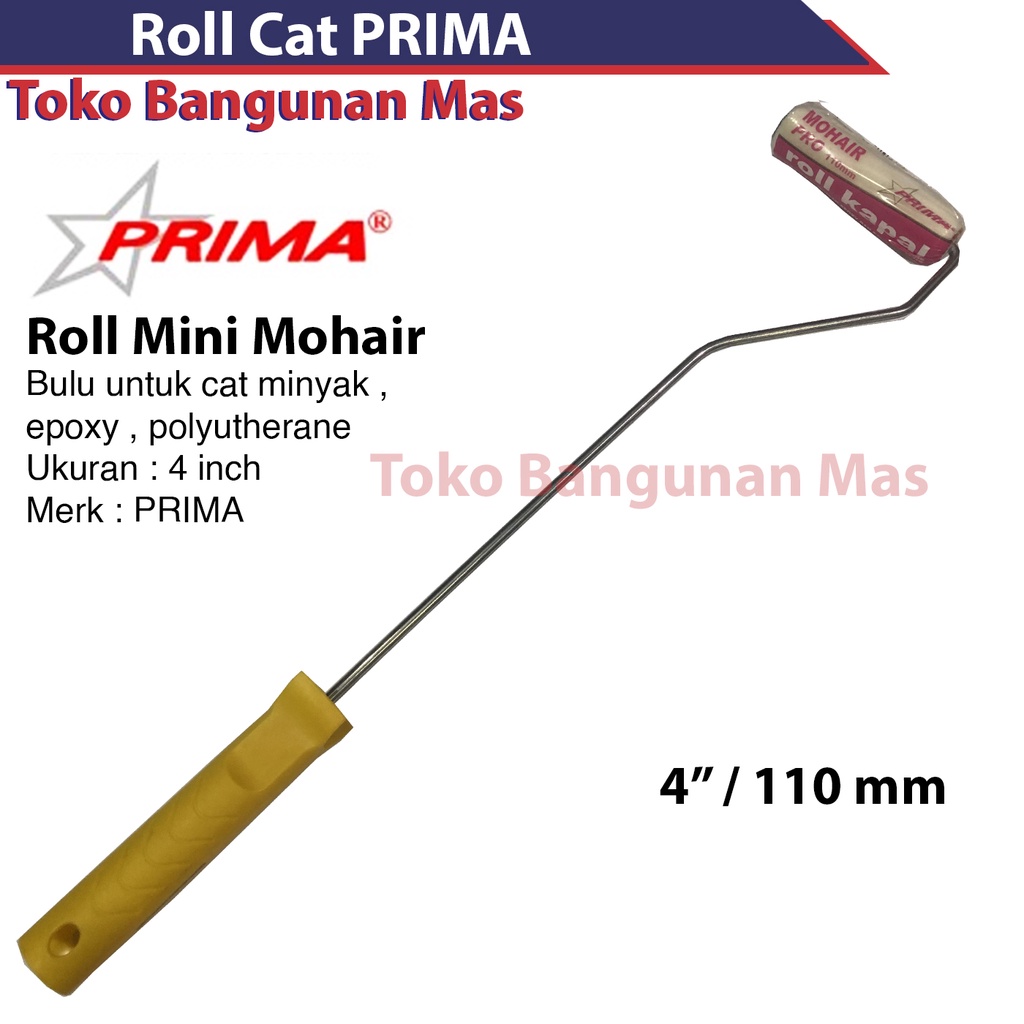 Kuas Roll Prima Mohair Mini 4" 110 mm Roll Cat kapal Prima Mohair