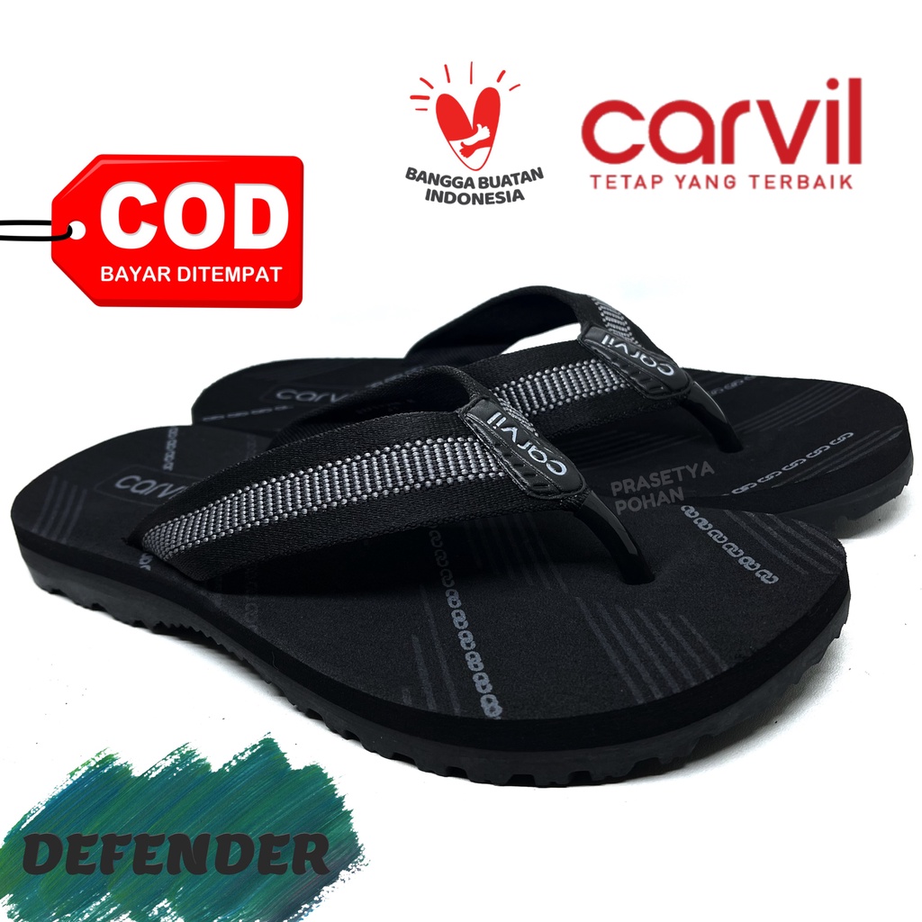 Sandal Pria Carvil Original Anti Air - Sendal Carvil Franco Grey