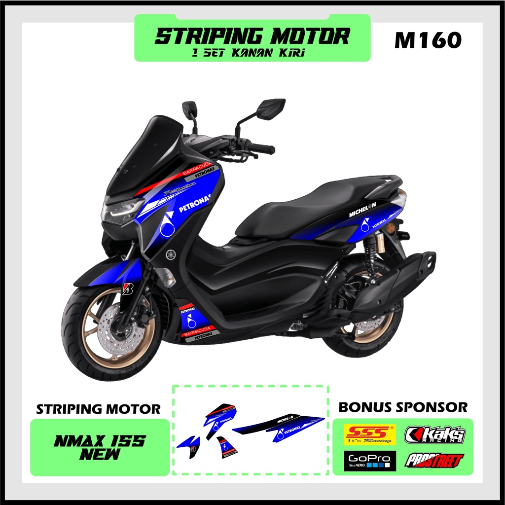 Striping stiker yamaha NMAX NEW 155 Kode M160 Lis motor Nmax new 155