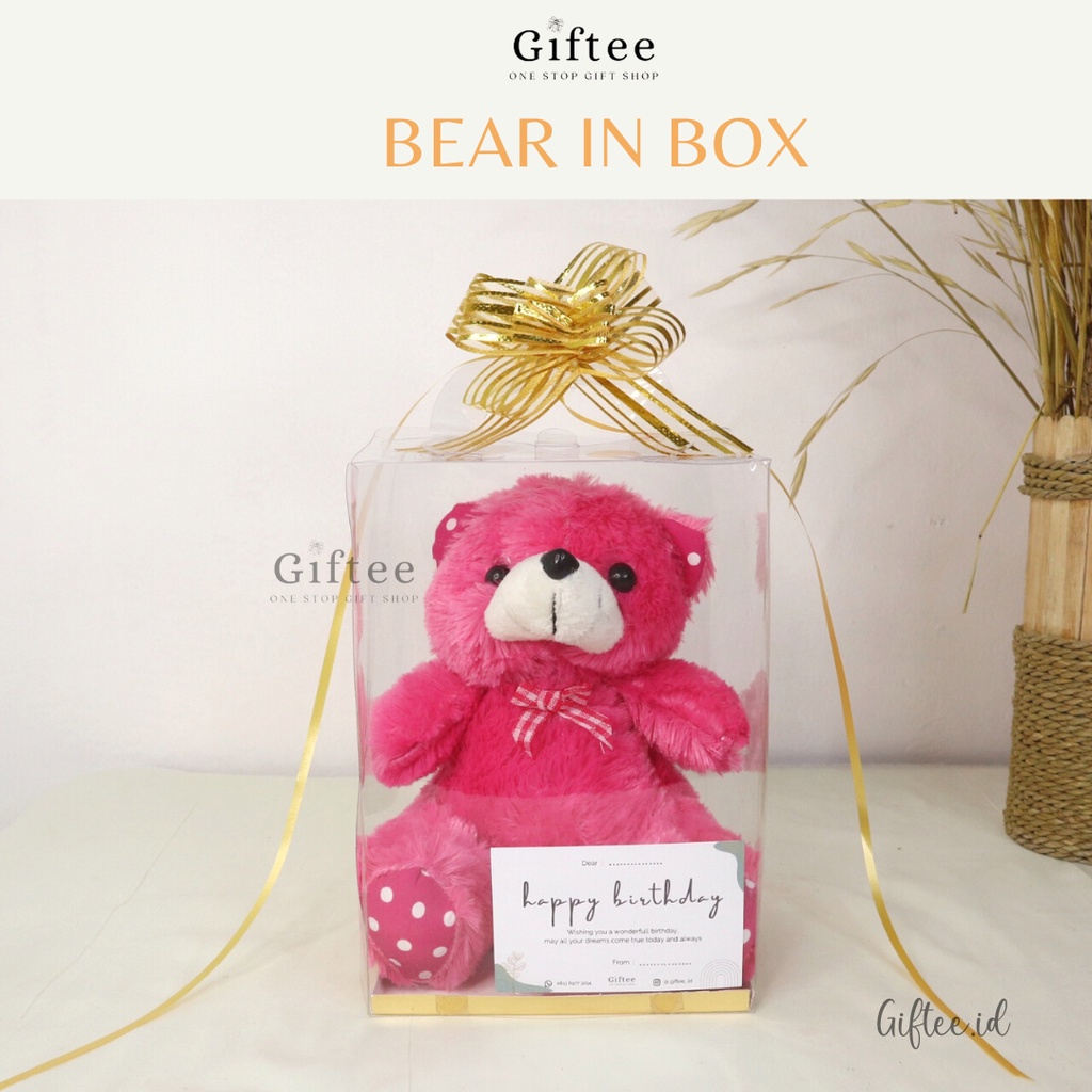 BONEKA BEAR IN BOX MIKA BONEKA BERUANG DALAM KOTAK 30 CM MIKA TEDDY DOLL BUKET HAMPERS KADO HADIAH G