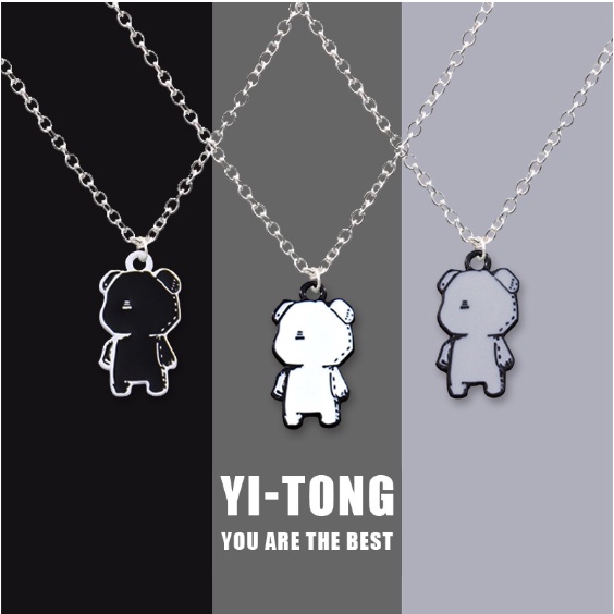 Kartun Kepribadian Kekerasan Beruang Punk Keren Kalung Hip Hop Paduan Liontin Aksesoris Untuk Priawanita