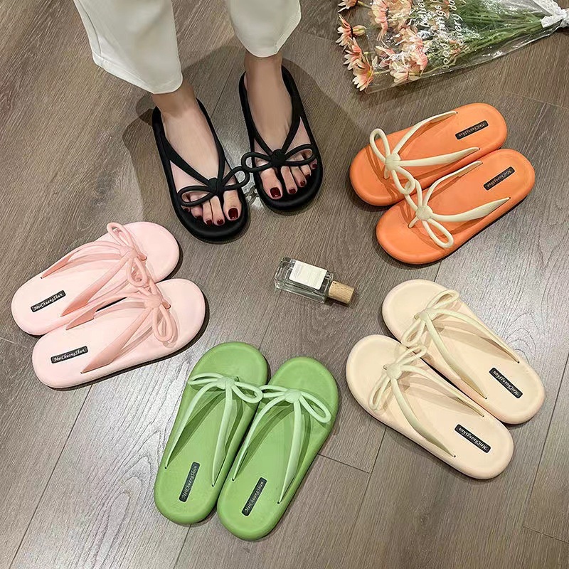 CUCI GUDANG GROSIRTAS TG0510 Sandal Jepit Jelly Wanita Bahan Karet Elastis Non Slip Pita Cantik Import