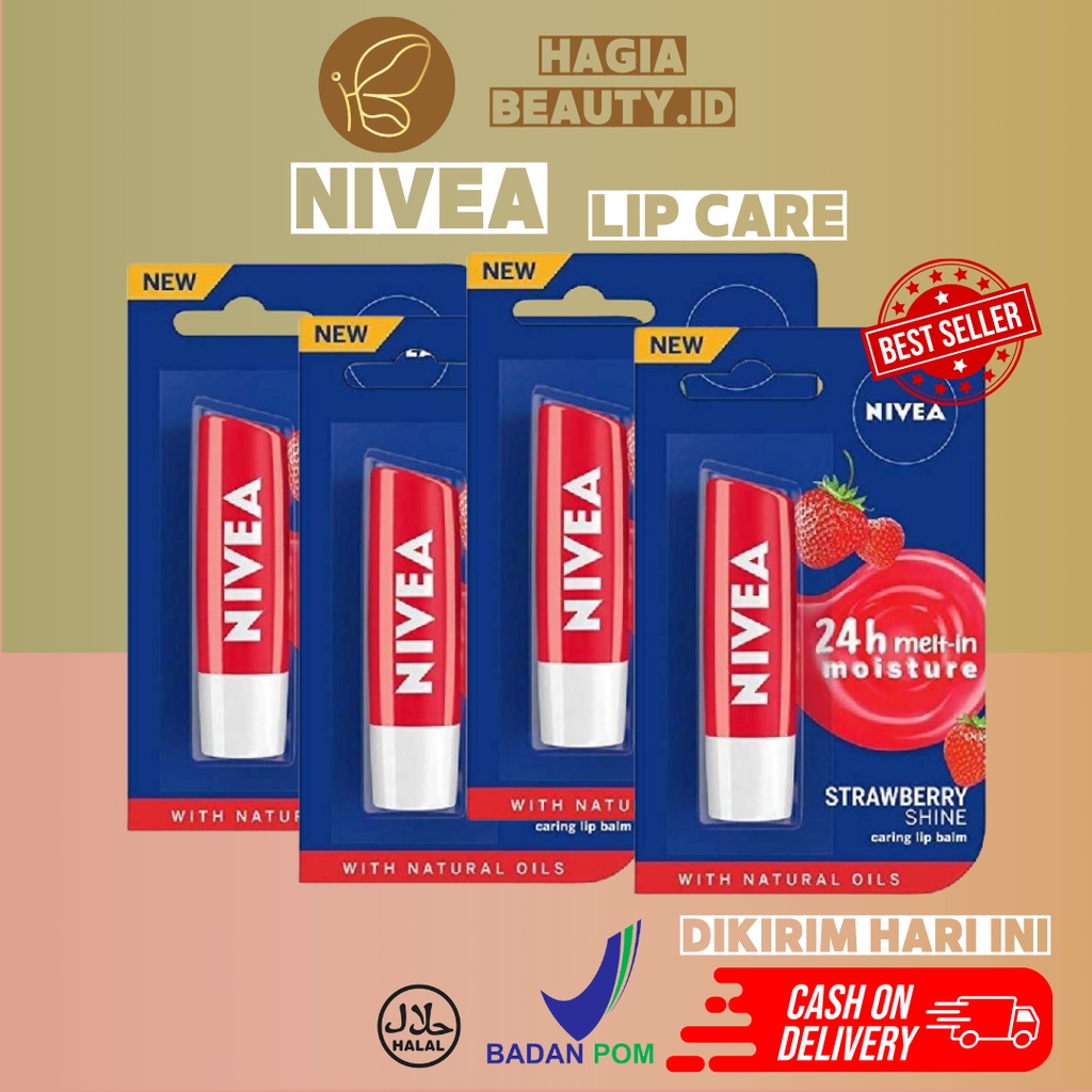 NIVEA Lip Balm - Strawberry Shine, Watermelon Shine, Soothe&amp;Protect, Original (lipcare)