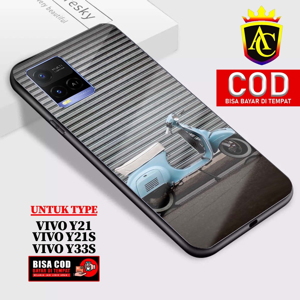 Case Vivo Y21 Y21S Y33S - Aneka Case - [ Vspa ] Softcase Glass - Hardcase Glossy hp Vivo Y21S Y21 Y3