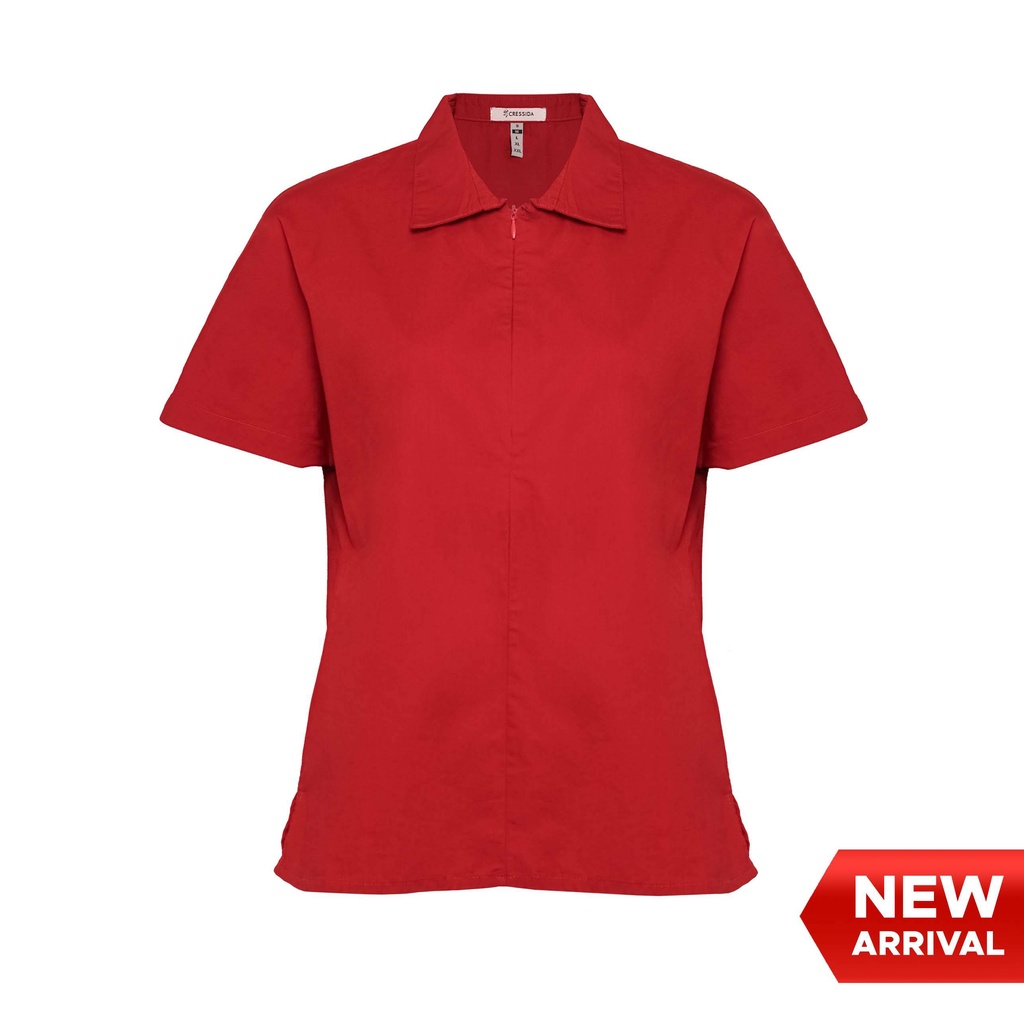 Cressida Kaos Kerah Kain Polos Red - LYKMS.HB711M