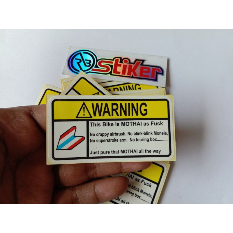 Sticker warning thailand stiker warning motor