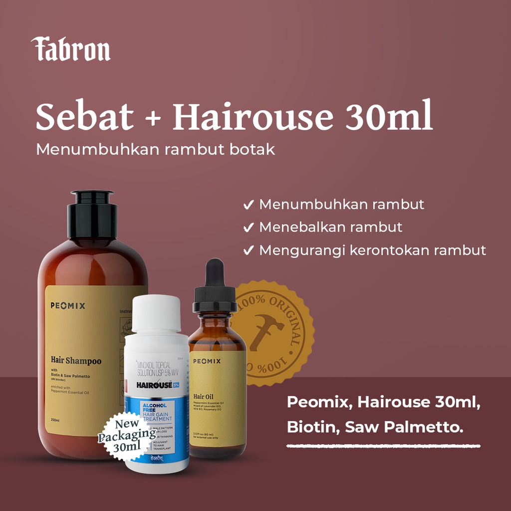 Sebat + Minoxidil - Paket Perawatan Rambut Botak