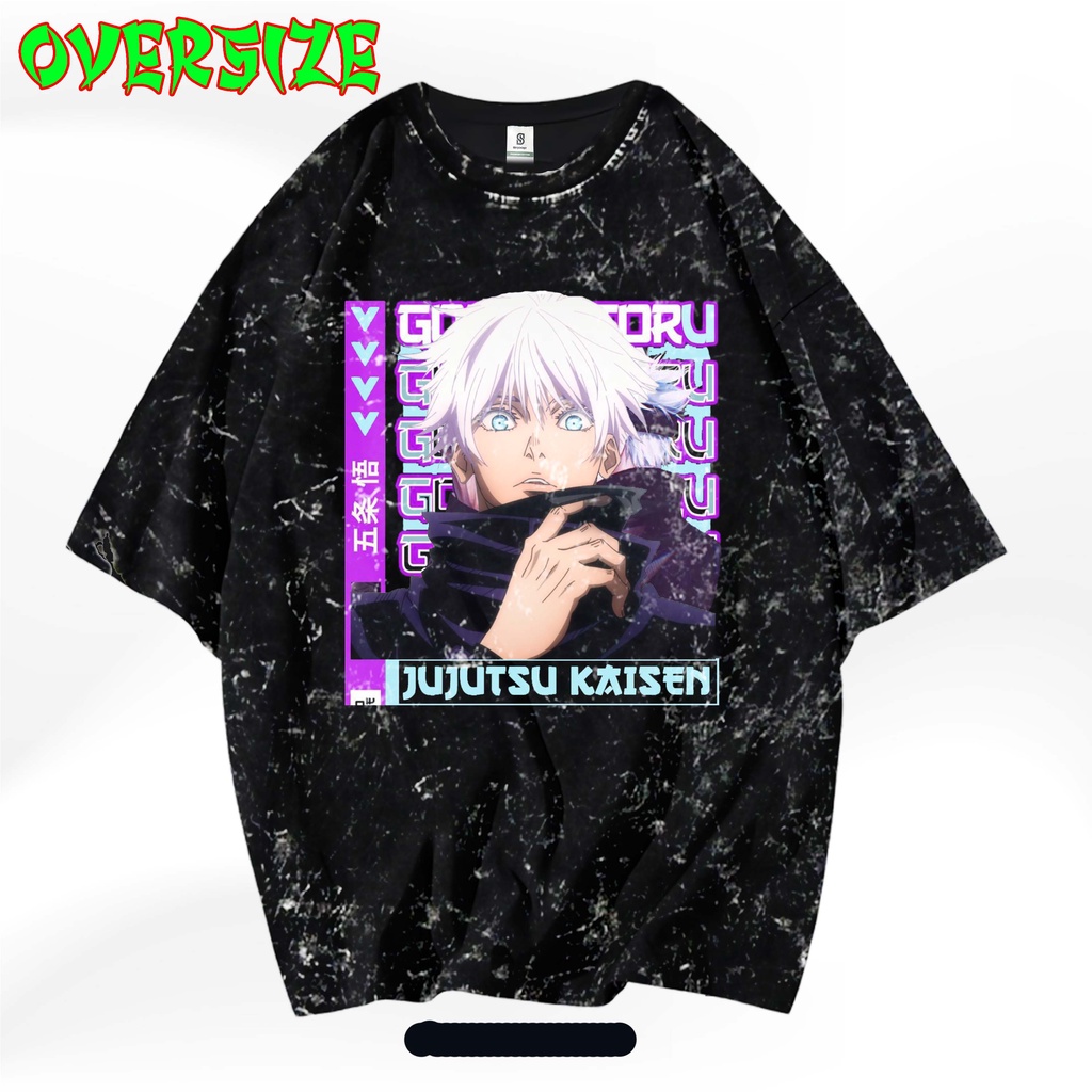 WIBU_PROJECT KAOS ANIME GOJO SATORU JUJUTSU KAISEN OVERSOZE WASHED SETONES