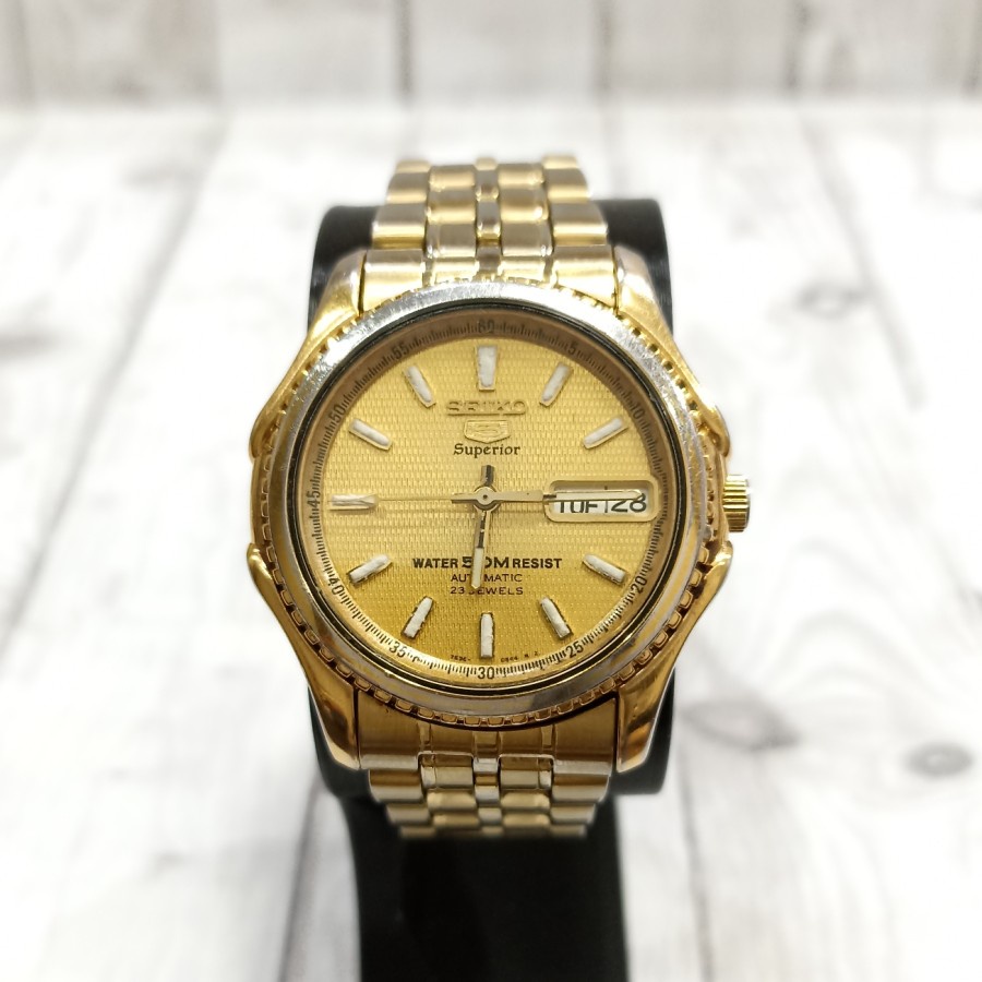 Jam Tangan Seiko 5 Superior Seikonaut Nautilus All Gold Automatic Langka Vintage Rare Limited Editio