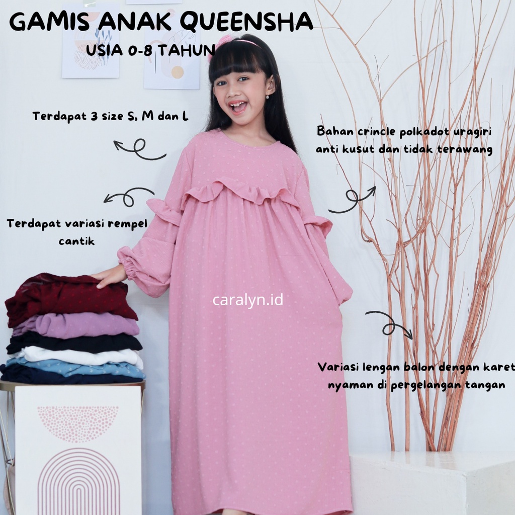 GAMIS ANAK QUEENSHA GAMIS CRINCLE DAILY ANAK PEREMPUAN